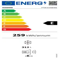 Hisense FT3K310SEWE Congelador vertical Independiente 312 L E Blanco