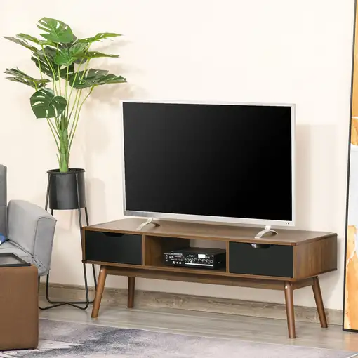 Mueble de TV Mesa de Salón Televisión de 50 Pulgadas con 2 Cajones HOMCOM