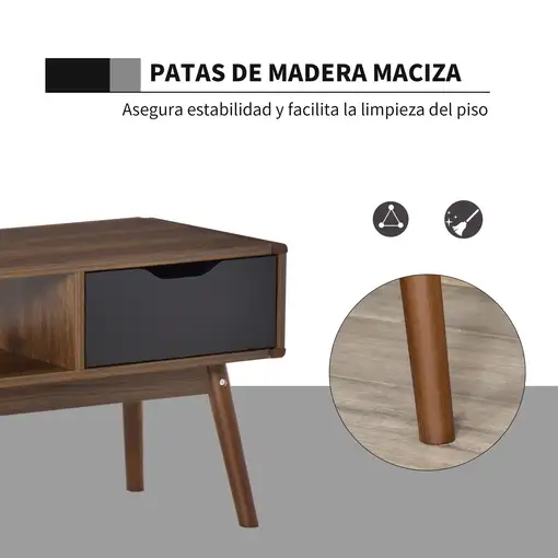 Mueble de TV Mesa de Salón Televisión de 50 Pulgadas con 2 Cajones HOMCOM