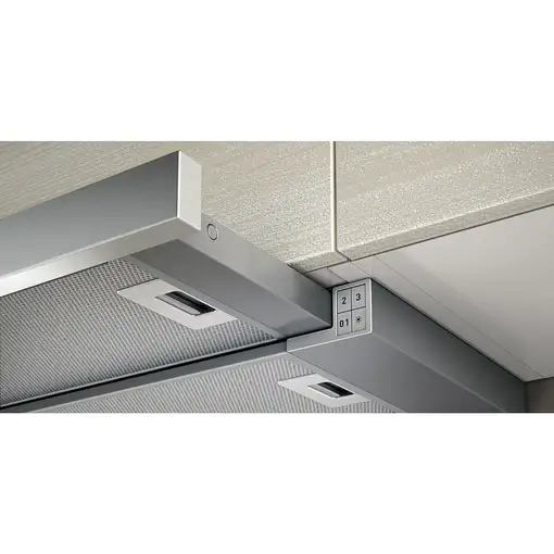 Elica ELITE14 LUX GRIX/A/60 Telescópica o extraplana Plata, Acero inoxidable 336 m