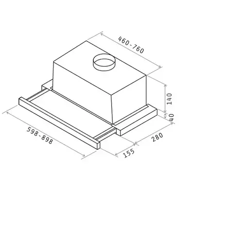 Elica ELITE14 LUX GRIX/A/60 Telescópica o extraplana Plata, Acero inoxidable 336 m