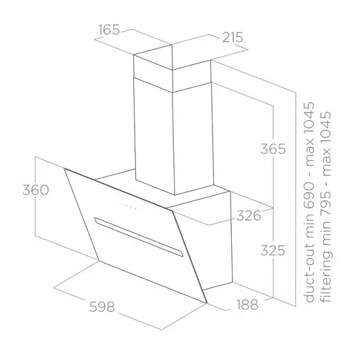Elica PRF0166932 campana De pared Negro 495 m³/h