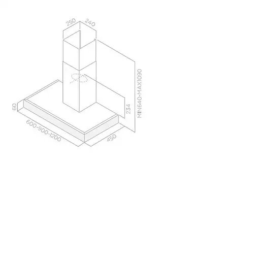 Elica SPOT PLUS IX/A/90 De pared Acero inoxidable 304 m³/h