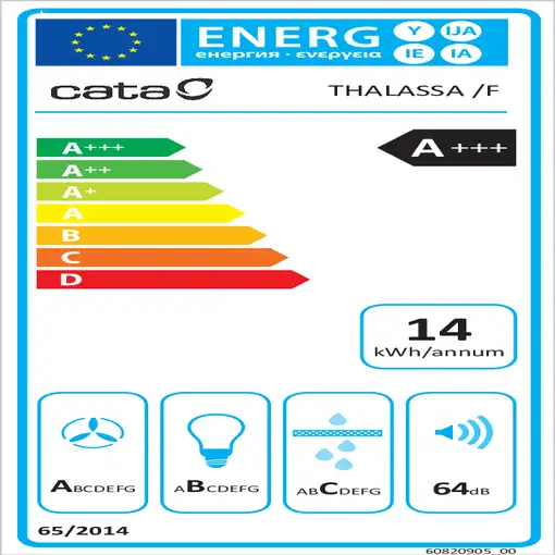 CATA THALASSA 900XGBK Decorativa Negro 605 m³/h