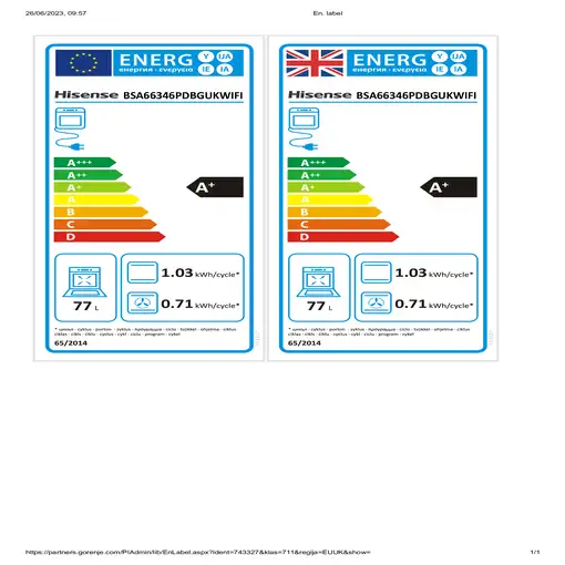 Horno 77 L Wi-Fi Negro 742526 HISENSE