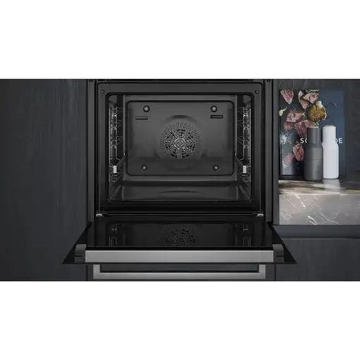 Siemens iQ300 HB372AES3 horno 71 L Negro, Acero inoxidable