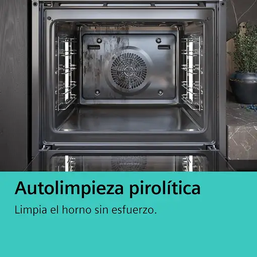 Siemens iQ300 HB372AES3 horno 71 L Negro, Acero inoxidable