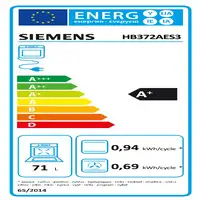Siemens iQ300 HB372AES3 horno 71 L Negro, Acero inoxidable