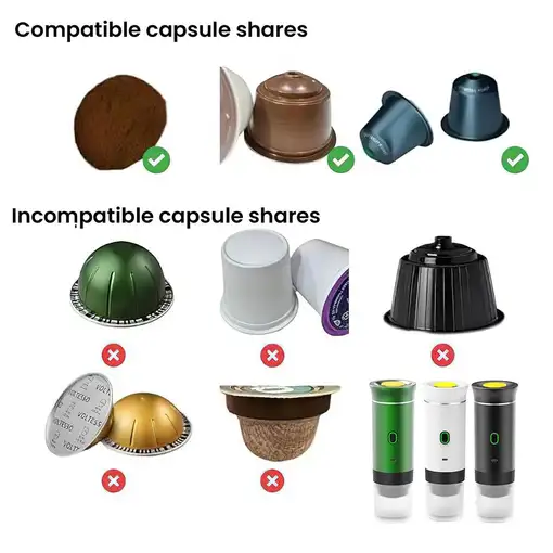 Cafetera Portátil 3 en 1, 80 ml, 15 bares, recargable USB-C KLACK