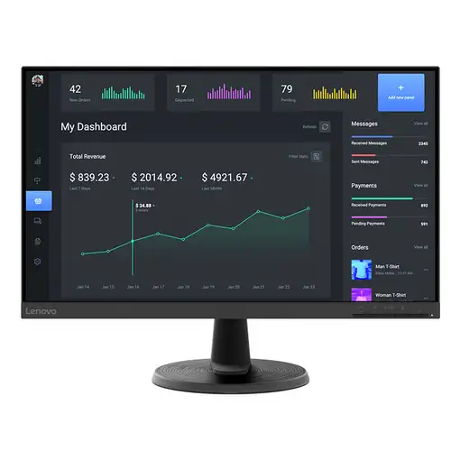 Lenovo D24-40 pantalla para PC 60,5 cm (23.8'')1920 x 1080Pixeles Full HD LED Negro
