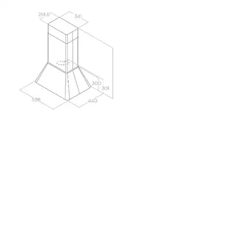 Elica Ikona BL MAT/A/60 Isla Negro 605 m³/h