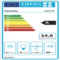 Cecotec 02878 campana De pared Acero inoxidable A 650 m³/h Cecotec 02878 campana De pared Acero inoxidable A 650 m³/h