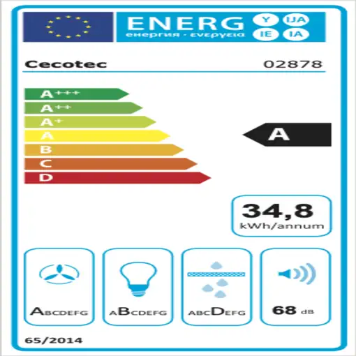 Cecotec 02878 campana De pared Acero inoxidable A 650 m³/h