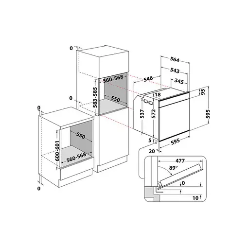 Horno 73 L Negro 859990968620 HOTPOINT
