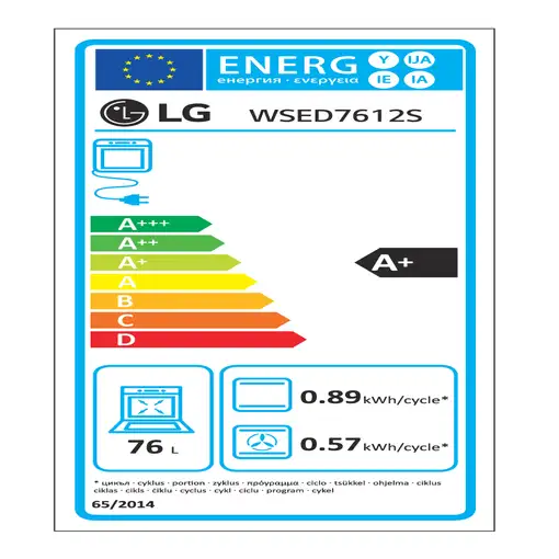 LG WSED7612S 76 L Negro, Acero inoxidable
