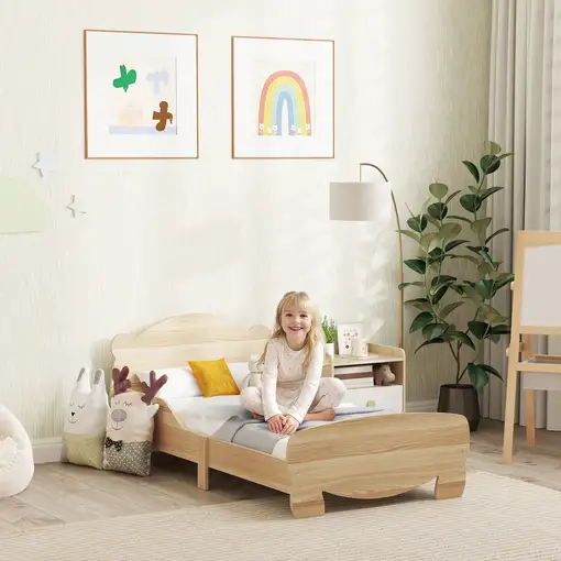 Cama para Niños de +3 Años 140x70 cm Carga 80 kg Natural AIYAPLAY