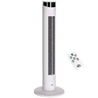 Ventilador de Torre Oscilante 45W con Control Remoto Ø31,5x93 cm Blanco HOMCOM