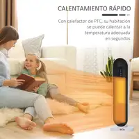 Calefactor Cerámico Torre 1200W/2000W con Mando para 20 m² 21x21x63,5 cm HOMCOM