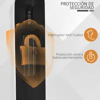 Calefactor Cerámico Torre 1200W/2000W con Mando para 20 m² 21x21x63,5 cm HOMCOM