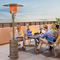 Estufa de Gas Butano 13 KW con Sistema Antivuelco y Ruedas Gris Outsunny