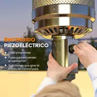 Estufa de Gas Butano 13 KW con Sistema Antivuelco y Ruedas Gris Outsunny