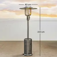 Estufa de Gas Butano 13 KW con Sistema Antivuelco y Ruedas Gris Outsunny