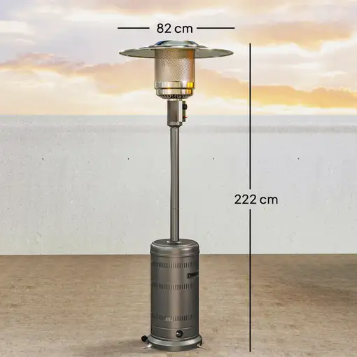 Estufa de Gas Butano 13 KW con Sistema Antivuelco y Ruedas Gris Outsunny