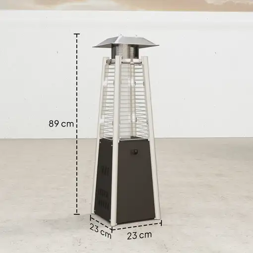 Estufa de Gas Butano Portátil 3000W con Sistema Antivuelco Bronce Outsunny