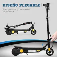 Patinete Eléctrico para Niños de 7-14 Años Plegable Max. 12 km/h Negro HOMCOM