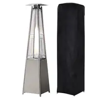 Estufa de Gas Exterior Pirámide 10,5 KW de Acero Inoxidable con Ruedas Outsunny