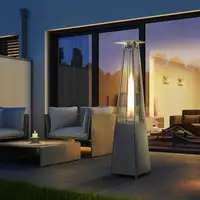 Estufa de Gas Exterior Pirámide 10,5 KW de Acero Inoxidable con Ruedas Outsunny