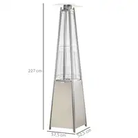 Estufa de Gas Exterior Pirámide 10,5 KW de Acero Inoxidable con Ruedas Outsunny