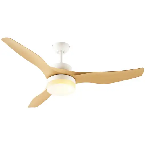 Ventilador de Techo 20,5W Ø132 cm con Mando a Distancia Luz LED y 3 Aspas HOMCOM Ventilador de Techo 20,5W Ø132 cm con Mando a Distancia Luz LED y 3 Aspas HOMCOM