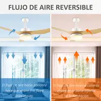 Ventilador de Techo 20,5W Ø132 cm con Mando a Distancia Luz LED y 3 Aspas HOMCOM Ventilador de Techo 20,5W Ø132 cm con Mando a Distancia Luz LED y 3 Aspas HOMCOM