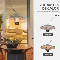 Hanging Calefactor Exterior de Techo 1010/2210W  Ø58,5x33cm Outsunny