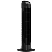 Ventilador de Torre 45W con 3 Velocidades Oscilación 70° Ø27x75 cm Negro HOMCOM