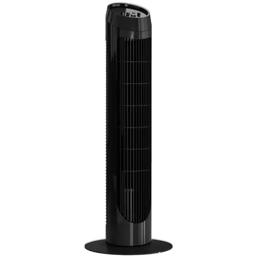 Ventilador de Torre 45W con 3 Velocidades Oscilación 70° Ø27x75 cm Negro HOMCOM Ventilador de Torre 45W con 3 Velocidades Oscilación 70° Ø27x75 cm Negro HOMCOM