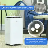 Deshumidificador Eléctrico con 5 Modos 12L/día 210W 25x25x50,5 cm Blanco HOMCOM Deshumidificador Eléctrico con 5 Modos 12L/día 210W 25x25x50,5 cm Blanco HOMCOM