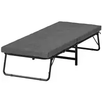 Cama Plegable 70x180 cm con Colchón de Espuma y Ruedas Gris HOMCOM