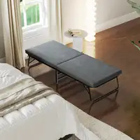 Cama Plegable 70x180 cm con Colchón de Espuma y Ruedas Gris HOMCOM