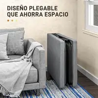 Cama Plegable 70x180 cm con Colchón de Espuma y Ruedas Gris HOMCOM