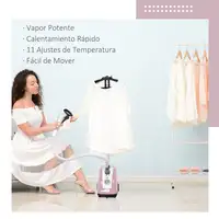 Plancha de Vapor Vertical 1800W 1,4 L con Temperatura Ajustable Rosa HOMCOM Plancha de Vapor Vertical 1800W 1,4 L con Temperatura Ajustable Rosa HOMCOM