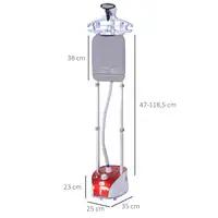 Cepillo de Vapor para Ropa 1800W Temperatura Ajustable a 11 Niveles 2L HOMCOM Cepillo de Vapor para Ropa 1800W Temperatura Ajustable a 11 Niveles 2L HOMCOM