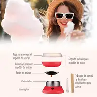 Máquina para Nubes de Algodón de Azúcar Acero Inox. y Aluminio 450W-550W HOMCOM Máquina para Nubes de Algodón de Azúcar Acero Inox. y Aluminio 450W-550W HOMCOM