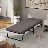 Cama Plegable 70x180 cm con Colchón de Espuma y Ruedas Marrón HOMCOM