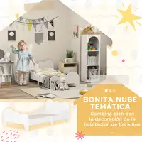 Cama para Niños de +3 Años 140x70 cm con Barandilla Carga 80 kg Blanco AIYAPLAY