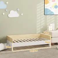 Cama para Niños de +3 Años 140x70 cm Carga 80 kg Blanco y Natural AIYAPLAY