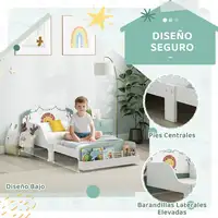 Cama infantil 70x140 cm de Madera con Almacenaje Dibujo de León AIYAPLAY