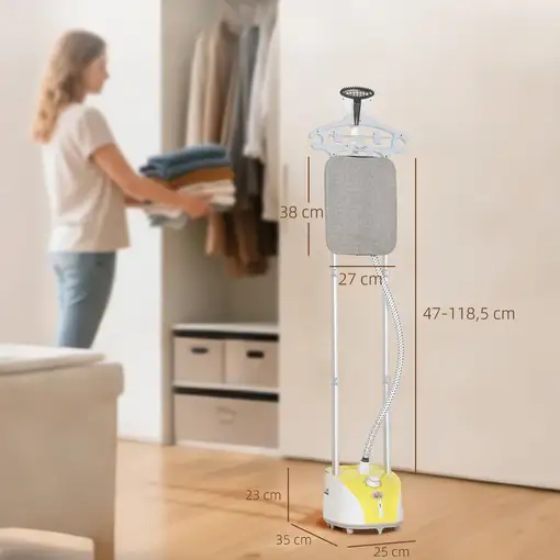 Plancha Vertical 1950W 2 L con Temperatura Ajustable Amarillo HOMCOM