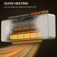 Calefactor Eléctrico Bajo Consumo de Pared 2000W con 3 Modos Pantalla LED HOMCOM